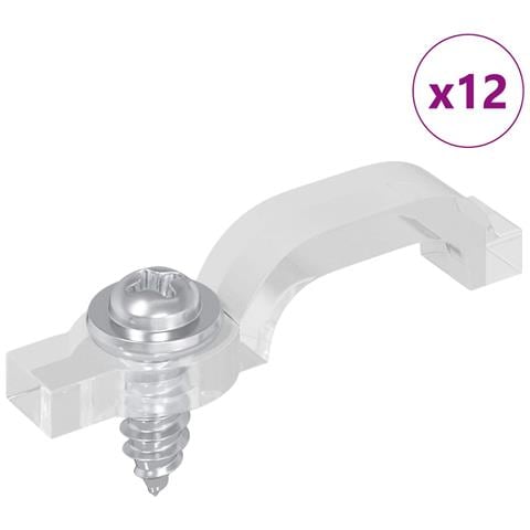 Clip per Striscia LED 12 pcs Trasparente 23,8 x 7,3 x 4,3 mm - Foto 1
