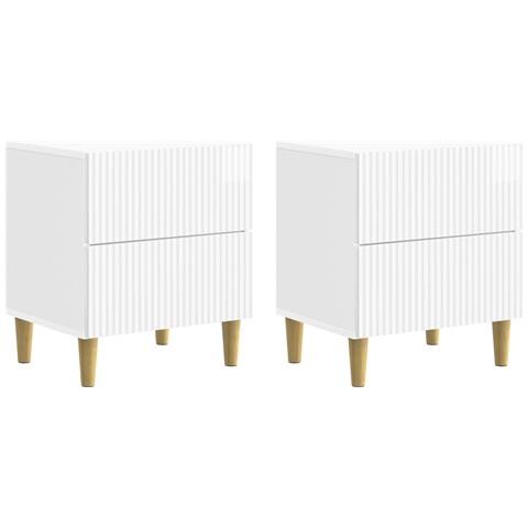 Armadio da Notte 2 pcs Bianco Lucido 43 x 34,5 x 48 cm - Foto 1