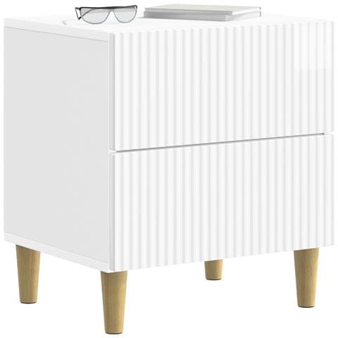 Armadio da Notte 2 pcs Bianco Lucido 43 x 34,5 x 48 cm - Foto 2