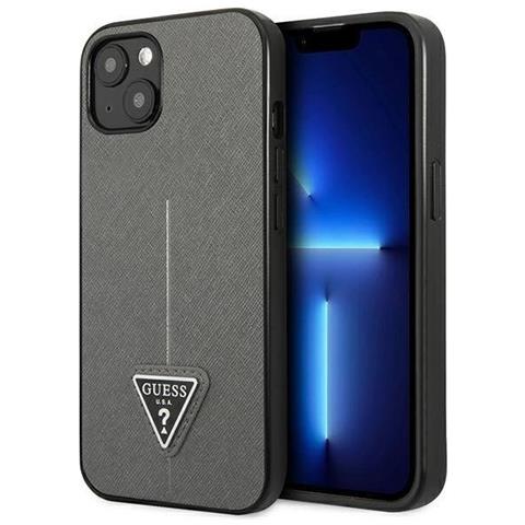 Guess Guhcp13spsatlg Iphone 13 Mini 5,4 Custodia Argento / Custodia Color Argento Saffianotriangle Logo - Foto 1