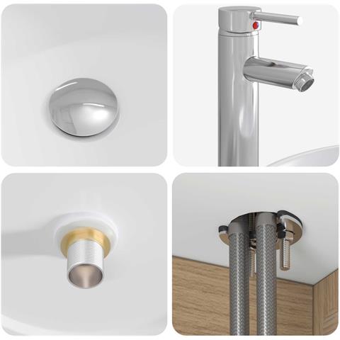 Set di mobili per il bagno 2 pz Rovere Artigianale - Foto 2