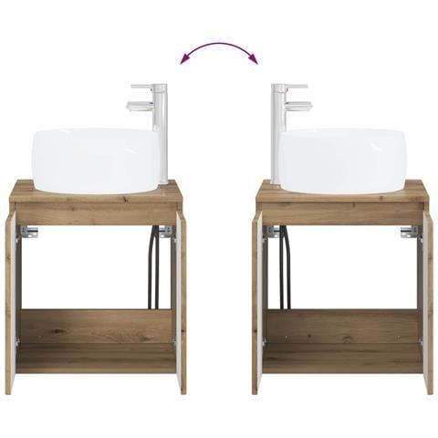 Set di mobili per il bagno 2 pz Rovere Artigianale - Foto 10