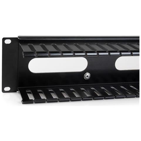 Pannello Gestione Cavi Orizzontale per armadi rack 2U con canalina - Pannello passacavi a denti con copertura - Foto 2