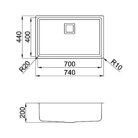 LAVELLO INOX SAT. W-SQUARE 700 72x40 - Foto 2
