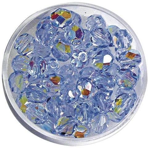 50 Pezzi - Perla In Vetro Sfaccettata 6mm - Colore Ametista Iridescente - Foto 1