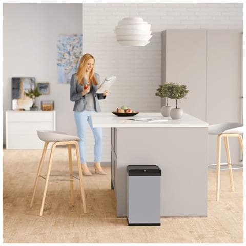 Pattumiera Big-box Swing Taglia L 35 L Argento 0840-121 - Foto 5