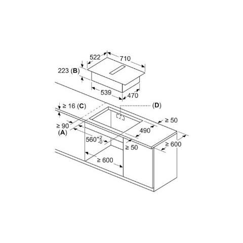 Piano Cottura ED711FQ15E a Induzione 4 Zone Cottura da 71 cm Cappa Aspirante Colore Nero - Foto 6
