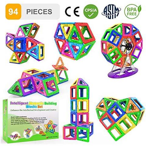 Magnetico Building Blocks Regalo 94pc Bambini Magnetics Costruzione Blocco Giochi Per Giocattoli Per Bambini Ragazzi E Ragazze Creativit Formazione Per Age 3 4 5 6 7 Anni - Foto 1