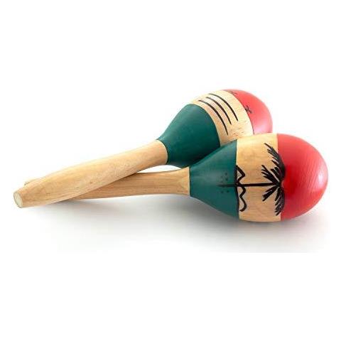Painted Mondo Ritmo Mano Naturale In Legno Maracas - Childrens Strumento A Percussione Piccolo - Foto 1