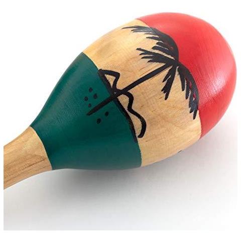 Painted Mondo Ritmo Mano Naturale In Legno Maracas - Childrens Strumento A Percussione Piccolo - Foto 4