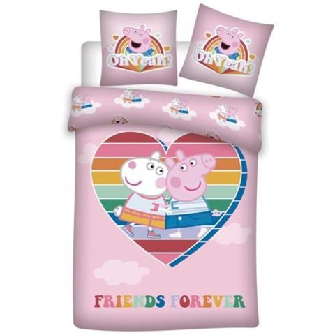 Copripiumino Cuore Peppa Pig 200 Cm Poliestere Rosa - Foto 1