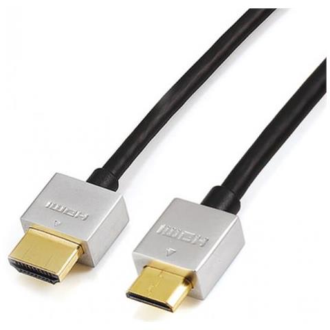 Cavo HDMI Full HD ad Alta Velocità con Ethernet 2m Ultra Slim Mini - Nero - Foto 1