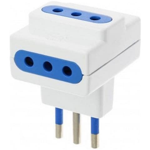 Sl1026a Presa Multipla Adattatore Con Spina 16a + 3 Prese 10a-16a Bivalenti White - Foto 1