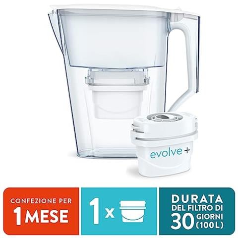 Liscia Caraffa Filtro Acqua e Cartucce Filtro Acqua 1 x 30 Giorni Evolve Capacità 2,5 Litri - Foto 2