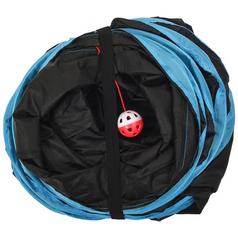 Tunnel Per Gatti A 5 Vie Nero E Blu 25 Cm In Poliestere - Foto 2