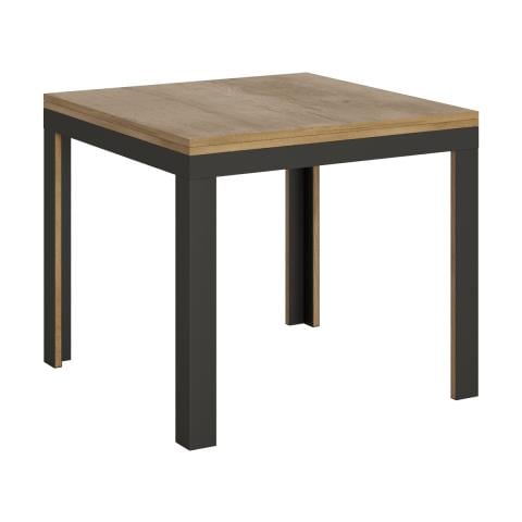 Tavolo Apribile 90x90/180 Cm Linea Libra Telaio Antracite - Bianco Frassino - Foto 1
