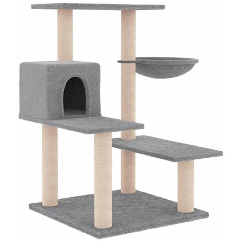Albero Per Gatti Con Tiragraffi In Sisal Grigio Chiaro 82,5 Cm - Foto 1