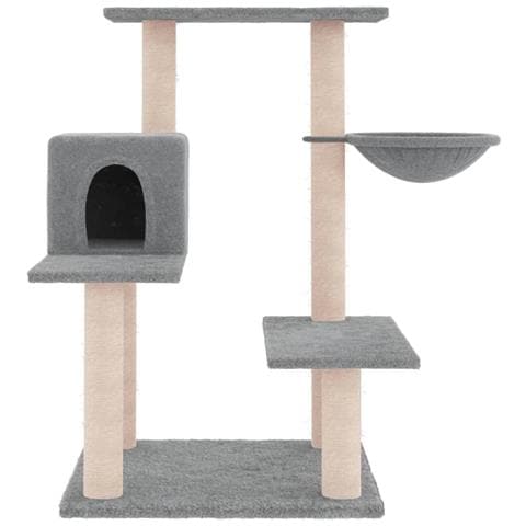Albero Per Gatti Con Tiragraffi In Sisal Grigio Chiaro 82,5 Cm - Foto 2