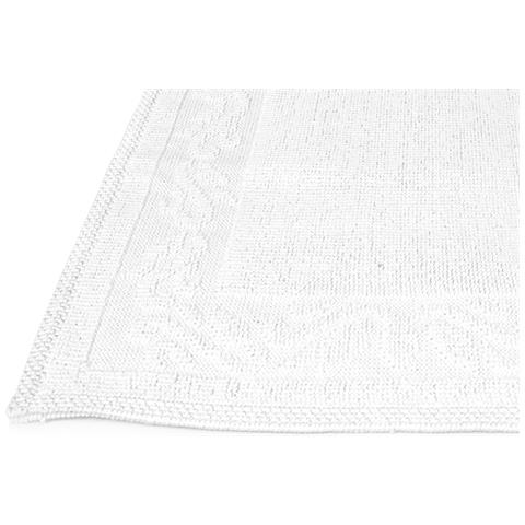 Tappeto Casa Bagno Cucina Cotone Tinta Unita Disegno Annette Colore Bianco 120x180 Bianco - Foto 2
