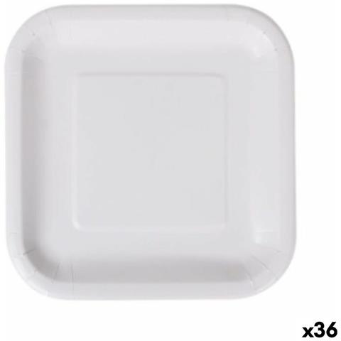 Set Di Piatti Algon Monouso Bianco Cartone Quadrato 20 Cm (36 Unità) - Foto 1