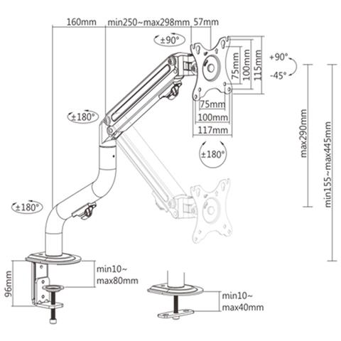 Supporto Da Tavolo Per Schermo Ma-da1-02 17' 32' - Foto 3