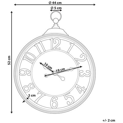 Orologio Da Parete Nero /rame Ø 44 Cm Alloza - Foto 5