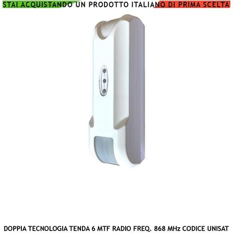 Sensore Movimento Doppia Tecnologia Radio A Tenda Copertura 6 Metri Frontali Prof. 1,8 Metri Controllo Look Down Frequ - Foto 1