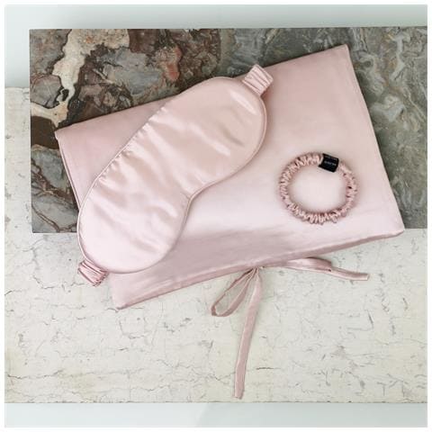 Travel Set Beauty S Borsa Di Seta, Maschera Per Il Sonno E Scrunchie S - Foto 4