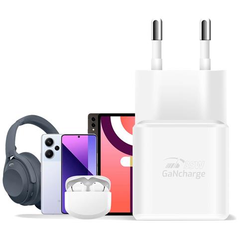 Caricabatterie Ultraveloce Gan Usb-c 35w Con Cavo Usb-c Da 1,2 M, Bianco - Foto 2