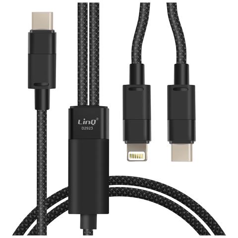 Cavo Di Ricarica E Sincronizzazione Da Usb-c A Lightning E Usb-c 60w, Nero - Foto 1