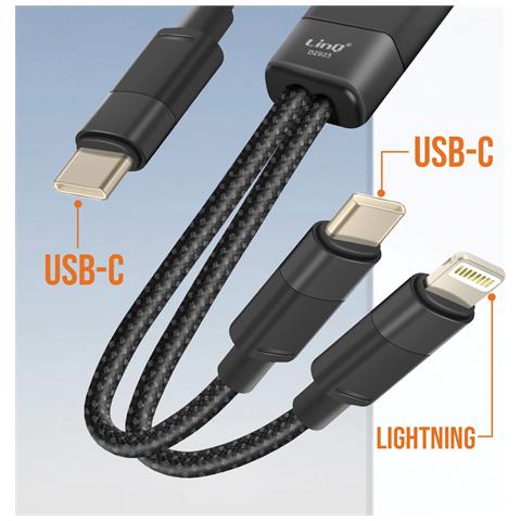 Cavo Di Ricarica E Sincronizzazione Da Usb-c A Lightning E Usb-c 60w, Nero - Foto 5