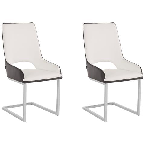 Irma Set Di 2 Sedie Da Pranzo In Pu Bianco E Nero - Foto 1