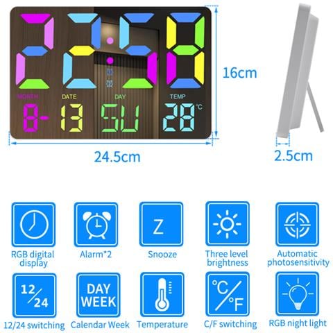 Orologio Digitale Con Display Led Rgb Black - Foto 2