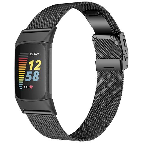 Cinturino In Acciaio Inossidabile Per Fitbit Charge5/6 Black - Foto 1