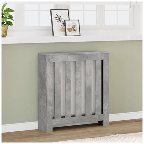 Copertura Termosifone Grigio Cemento 78x20x82 Legno Multistrato - Foto 1