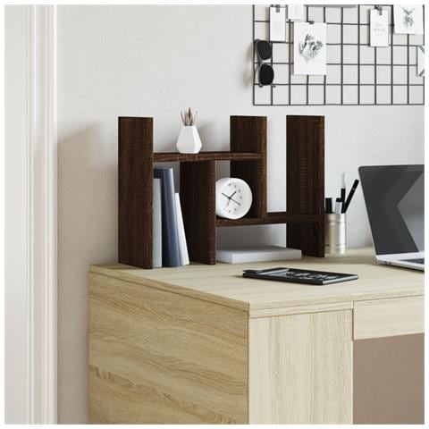 Organizer Scrivania Rovere Marrone 34,5x15,5x35,5cm Multistrato - Foto 3