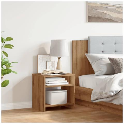 Comodino Rovere Artigianale 40x30x40 Cm In Legno Multistrato - Foto 3