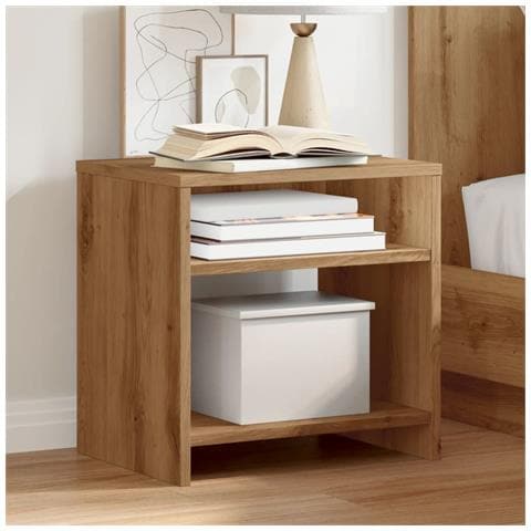Comodino Rovere Artigianale 40x30x40 Cm In Legno Multistrato - Foto 1