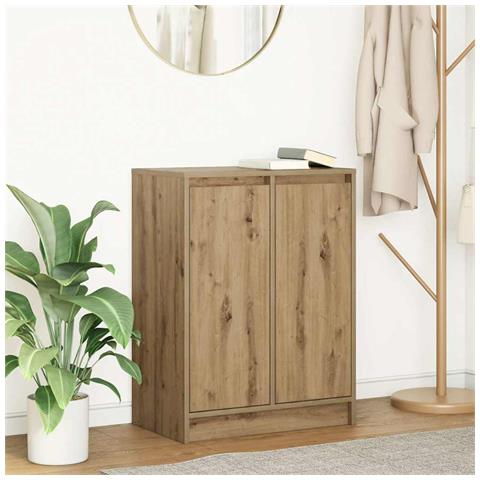 Credenza Rovere Artigianale 57x34x76 cm in Legno Multistrato - Foto 1