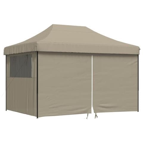 Tendone Per Feste Pieghevole Pop-up Con 4 Pareti Tortora - Foto 2