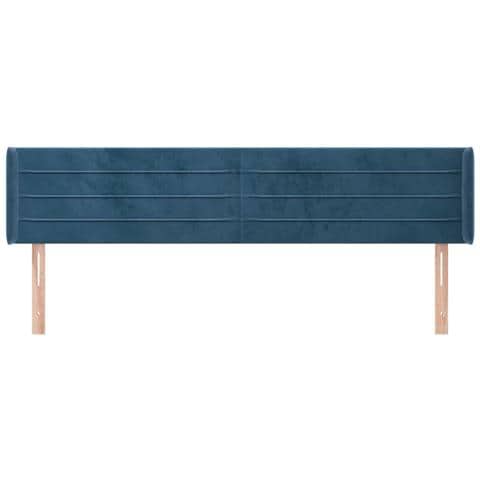 Testiera Ad Orecchio Blu Scuro 163x16x78/88 Cm In Velluto - Foto 3