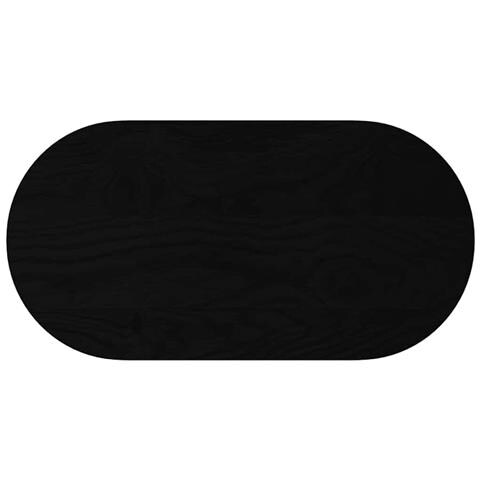 Piano Tavolo Marrone Scuro 80x40x4 Cm In Rovere Massello Ovale - Foto 2