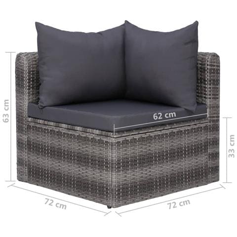 Lusso Casadino - Set Divani Da Giardino 8 Pz Con Cuscini In Polyrattan Grigio - Foto 8