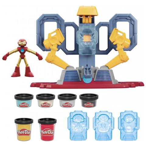 Play-doh Iron Man Armour Factory, Set Con Figura Di Iron Man E Argilla Da Modellare, Dai 4 Anni, Marvel - Foto 1