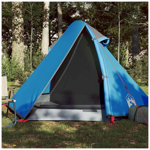 Tenda da Campeggio a Cupola per 2 Persone Blu Impermeabile - Foto 1