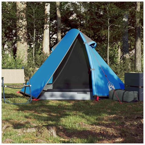 Tenda da Campeggio a Cupola per 2 Persone Blu Impermeabile - Foto 2
