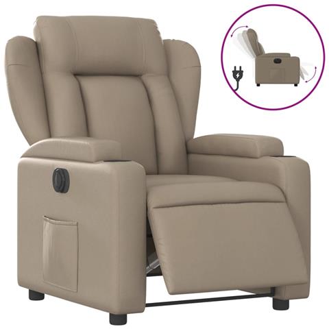 Poltrona Reclinabile Elettrica Cappuccino in Similpelle - Foto 1