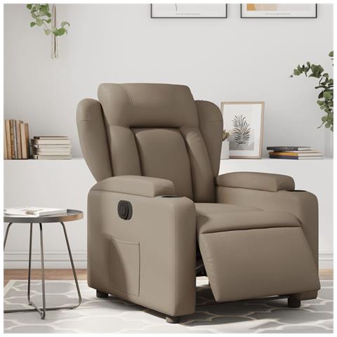 Poltrona Reclinabile Elettrica Cappuccino in Similpelle - Foto 2