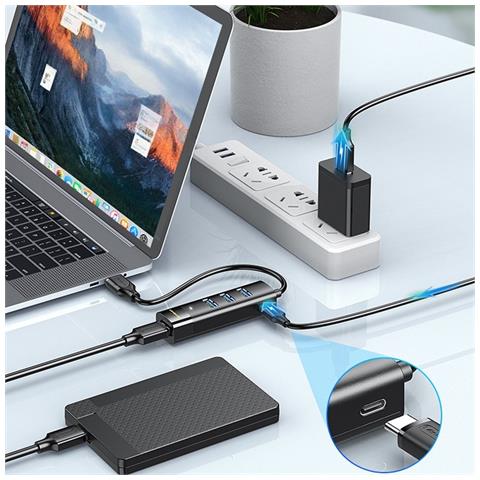 Hub Usb-c A 4 Porte Usb 3.0: Espandi La Connettività Del Tuo Dispositivo  1.5m - Foto 5