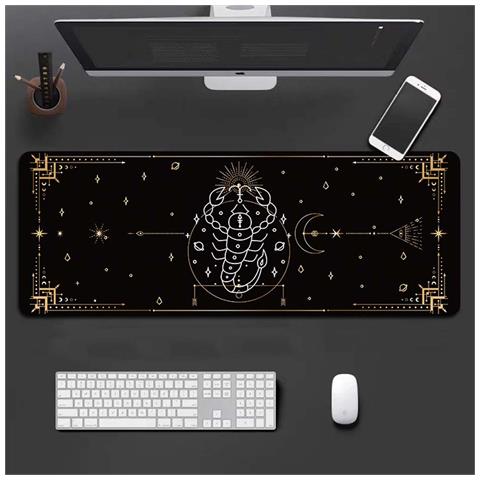 Tappetino Per Mouse Zodiacale Scorpion Con Bordo Cucito - Extra Grande, Antiscivolo E Facile Da Pulire - Foto 1